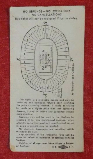 Stanford vs.  California Big Game ticket stub - 68th Big Game,  November 21,  1970 2