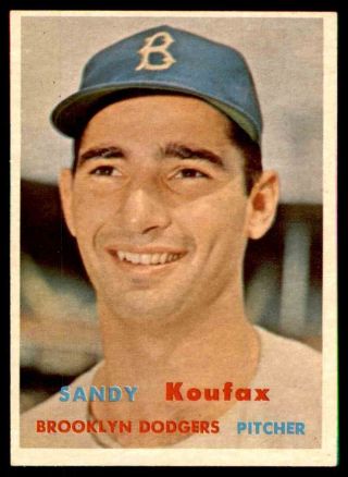 1957 Topps 302 Sandy Koufax Dodgers Nm,  To Nm - Mt