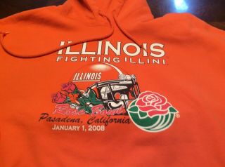 2008 Rose Bowl Illinois Fighting Illini Hoodie Gildan Size Xl Nwot 2