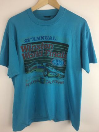 Vtg Winston World Finals 22 Annual 1986 Drag Racing Nhra T - Shirt Sz Xl Pomona Ca