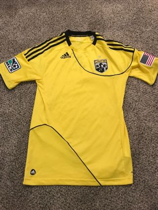 Adidas Mls Columbus Crew Soccer Jersey Shirt Yellow Shirt Crew Euc