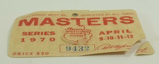 APRIL 1970 AUGUSTA NATIONAL GOLF CLUB MASTERS FOUR DAY BADGE BILLY CASPER WINS 3