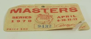 APRIL 1970 AUGUSTA NATIONAL GOLF CLUB MASTERS FOUR DAY BADGE BILLY CASPER WINS 4