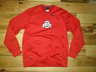 Mens Nike Ohio State Buckeyes Therma - Fit Sweatshirt Size Medium M Osu