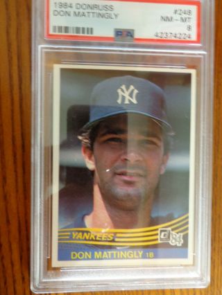 1984 Donruss Baseball 248 Don Mattingly Rookie Card - Psa 8 Nm - Mt