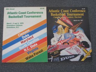 1979 - 26th 1987 - 34th Acc Basketball Tournament Programs North Carolina Tar Heels