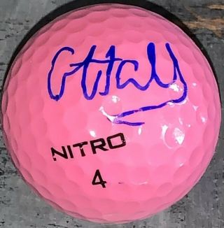 Lpga Georgia Hall Signed Autograph Pink Nitro Golf Ball England