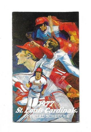 1977 St.  Louis Cardinals Tri - Fold Pocket Schedule - Busch Beer