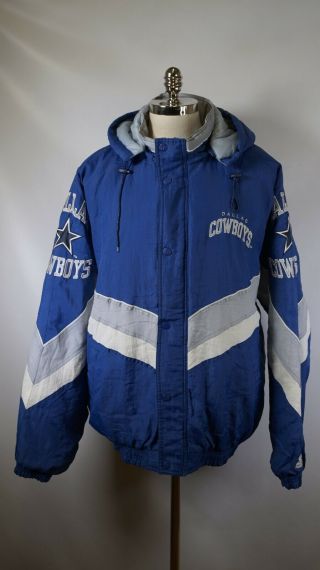 B5806 Vtg Starter Dallas Cowboys Nfl Football Full - Zip Jacket Size 2xl