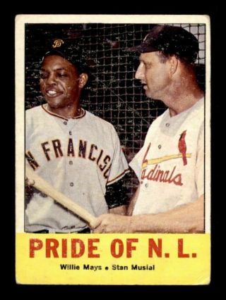 1963 Topps 138 Willie Mays/stan Musial Pride Of Nl G/vg X1250589