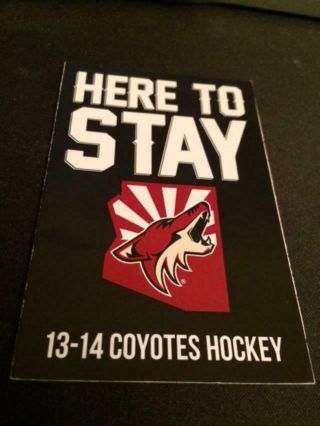 2013 - 14 Phoenix Coyotes Hockey Pocket Schedule Jobing Version