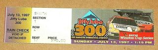 Nascar 1997 Jiffy Lube 300 Ticket Stub Jeff Burton Won