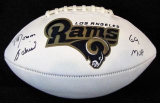 Roman Gabriel Signed Los Angeles Rams Football With Nfl Mvp 1969 Inscription