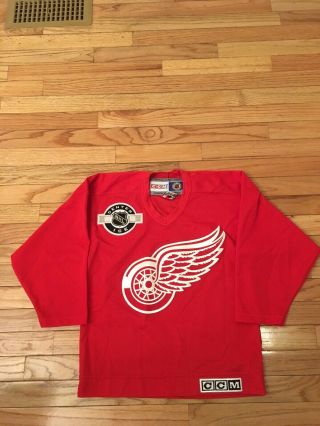 Detroit Red Wings Nhl Vintage Ccm Center Ice Jersey Youth Size S/m