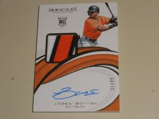 2019 Panini Immaculate Rookie Patch Auto Rpa 1 Cedric Mullins Rc 21/99