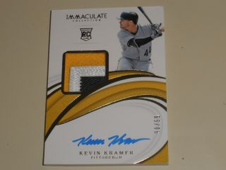 2019 Panini Immaculate Rookie Patch Auto Rpa 10 Kevin Kramer Rc 90/99
