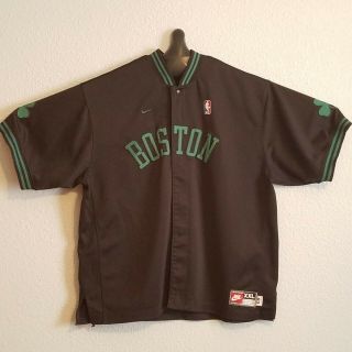 Nba - Vintage Nike 1963 Boston Celtics Warmup Shooting Shirt Jacket - Mens 2xl