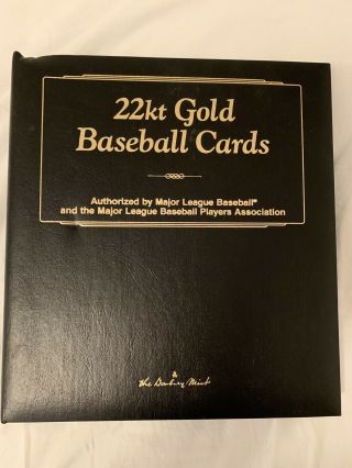 Danbury 22k Gold Baseball Cards Complete Set Of 50 In Binder; Babe Ruth