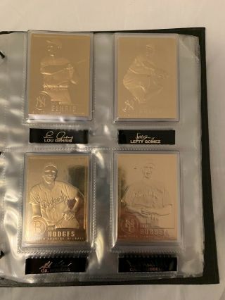 Danbury 22k Gold Baseball Cards Complete Set of 50 in Binder; Babe Ruth 5