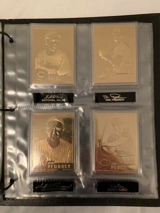 Danbury 22k Gold Baseball Cards Complete Set of 50 in Binder; Babe Ruth 7