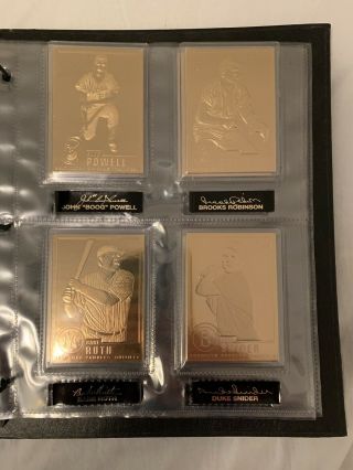 Danbury 22k Gold Baseball Cards Complete Set of 50 in Binder; Babe Ruth 8