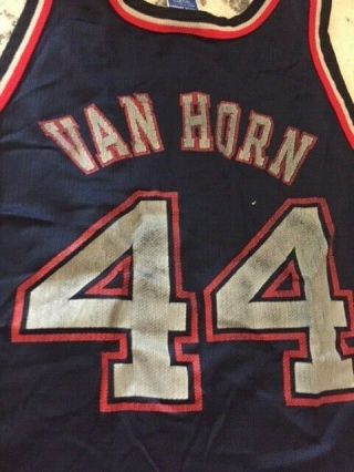 Vtg KEITH VAN HORN Jersey Nets THIN Strap ' 90s NBA Champion Jersey Sz 48 3