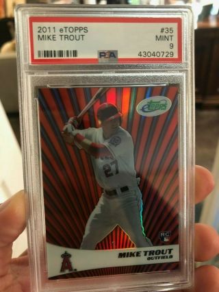 2011 Etopps Mike Trout Rookie Card /999 Psa 9 Rc