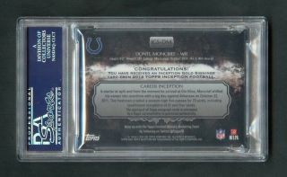 2014 Donte Moncrief Topps Inception Gold Signings Rookie RC Auto 01/25 PSA 10 2
