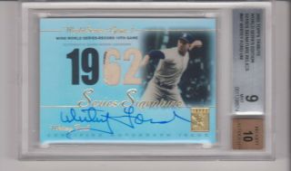 2003 Topps Tribute World Series Signature Relics Whitey Ford Bgs 9 Auro 10
