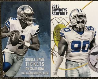 2019 Dallas Cowboys Nfl Football Schedule 