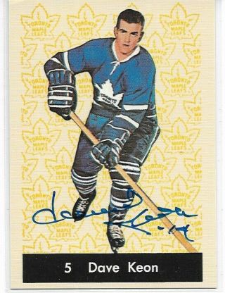 Dave Keon - Hand - Signed Autograph Parkhurst Reprint Maple Leafs Nhl Hockey Card