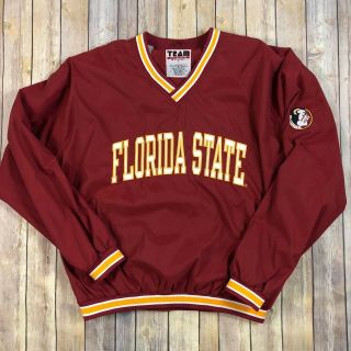 Vtg Team Edition Apparel Florida State Seminoles V - Neck Athletic Pullover Men Xl