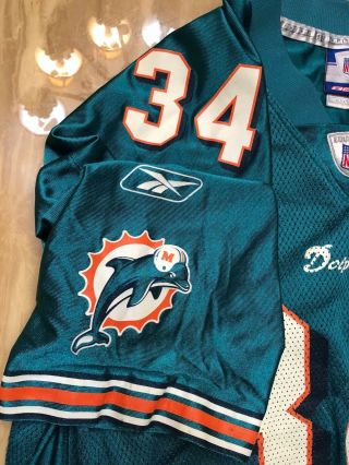 Ricky Williams Miami Dolphins VINTAGE Reebok NFL Equipment Jersey 3