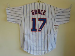 Mark Grace Signed Auto Chicago Cubs White Pinstripe Jersey Jsa Autographed