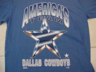 Vintage Nfl Dallas Cowboys Football Salem Sportswear Fan Blue T Shirt Size L
