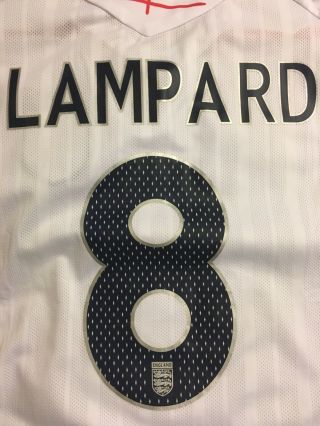 England Umbro Soccer Jersey Men ' s Medium 8 Lampard Pre owned, 4