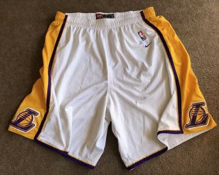 Men’s Nike Nba Los Angeles Lakers White Mesh Basketball Shorts Size 2xl Euc