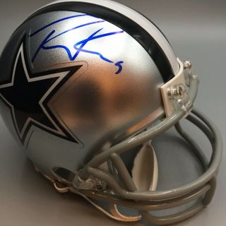 Tony Romo Nfl Dallas Cowboys Autographed Mini Helmet W/ Jsa