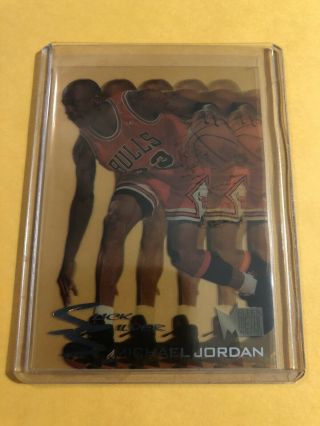 1995 - 96 Fleer Metal Michael Jordan Silver Streak Acetate Card Sp