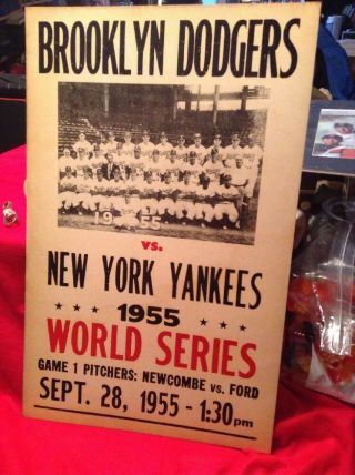 1955 World Series Poster - Brooklyn Dodgers Vs.  Yankees