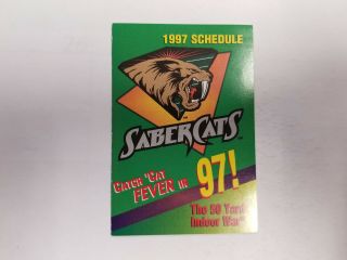 San Jose Sabercats 1997 Afl Arena Indoor Football Pocket Schedule - Fry 