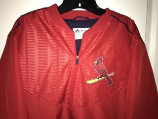 St.  Louis Cardinals Majestic Coolbase Pullover Jacket Mens Sz Medium Euc
