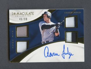 2017 Immaculate Aaron Judge Yankees Rpa Rc Quad Patch Auto /99