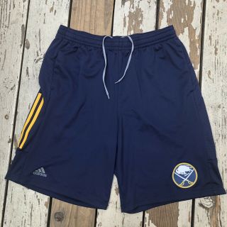 Nhl Buffalo Sabres Hockey • Men’s Adidas Climalite Athletic Shorts Size Large
