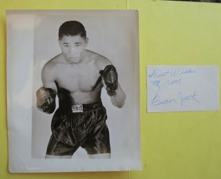 Boxing: Beau Jack Autographed Card,  Vintage Promo Photo