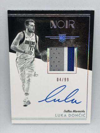 2018 - 19 Panini Noir Basketball Luka Doncic Rookie Patch Autograph /99 Roy 