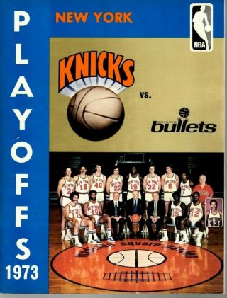 1973 Nba Playoffs Basketball Program,  Baltimore Bullets @ York Knicks Vg