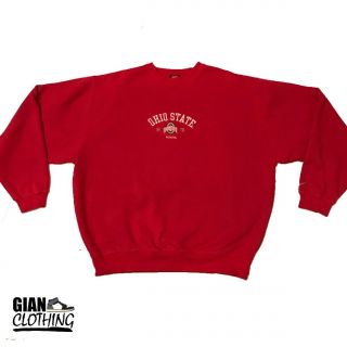 Nike Team Ohio State Buckeyes Vintage College Crewneck Sweater Mens Size Large