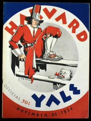 1934 Harvard V Yale College Football Game Program