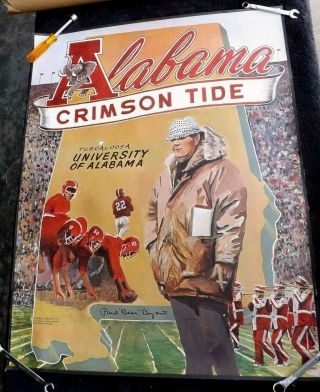 Vintage 1978 University Of Alabama Bear Bryant Poster Football George Little
